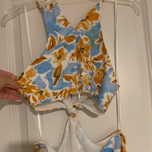 Midi Blue Floral Maxi Cutout Dress - Picture 10 of 14